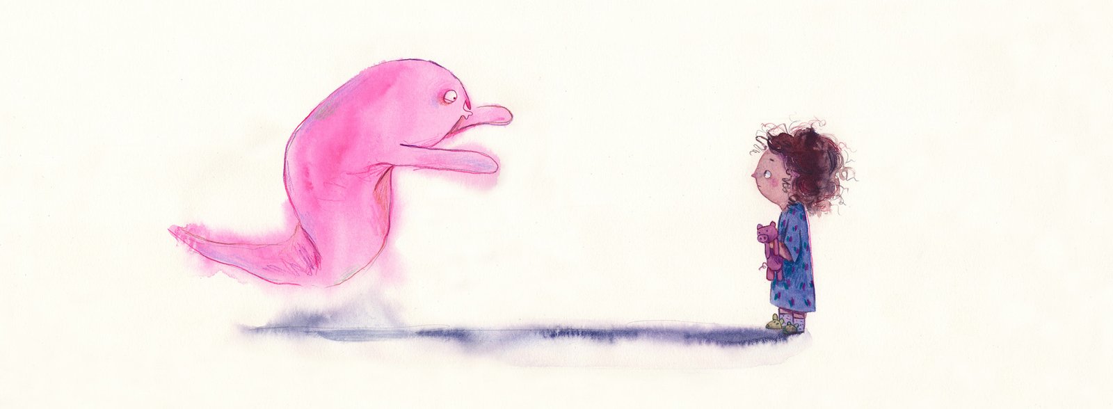 Ilustração referente às páginas 26 e 27. Arlindo está com as costas arqueadas, olhos apertados e faz bico com a boca. Ao lado, a menina de pantufa olha em direção a ele, está com a boca fechada.
